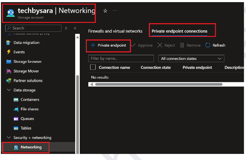 Azure "Create a private endpoint" resource tab with the storage account and file sub-resource selected